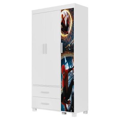 Guarda Roupa Infantil Livia 3 Portas de Bater 2 Gavetas Mdf Aranha Milani Movelaria