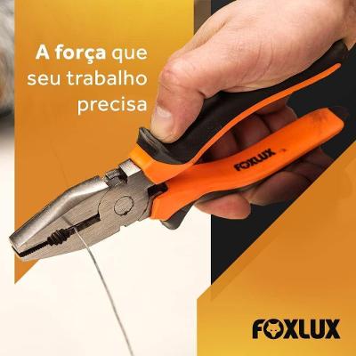 Alicate Universal Isolado 8" Aço Carbono Cabo 750V Foxlux