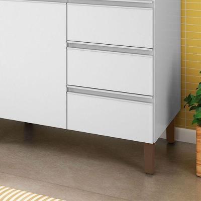 Balcão de Pia Karen 2 Portas 3 Gavetas MDP 119CM Branco