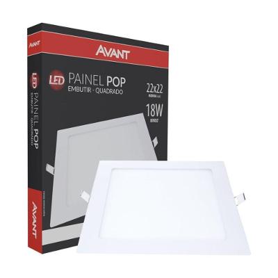 Painel de Embutir LED Painel Pop Quadrado 18W Luz Branca 6500K Bivolt Branco Avant