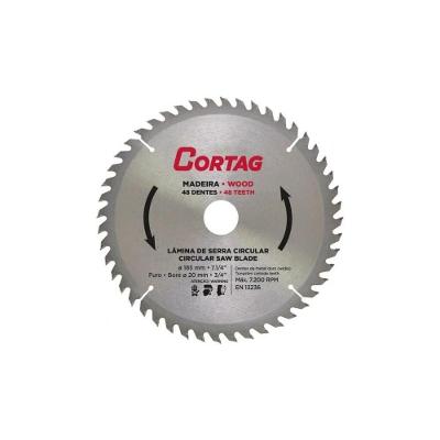 Disco de Serra Circular para Madeira 48 Dentes 185 X 20mm Aço Carbono Metal Duro Cortag