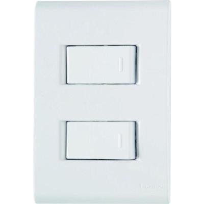 Conjunto de Interruptores Simples e Paralelo Liz Branco 10A 250V Termoplastico Tramontina