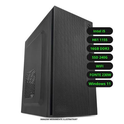 Computador Intel Core I5 2400 16GB DDR3 SSD 240GB Windows Solução Completa