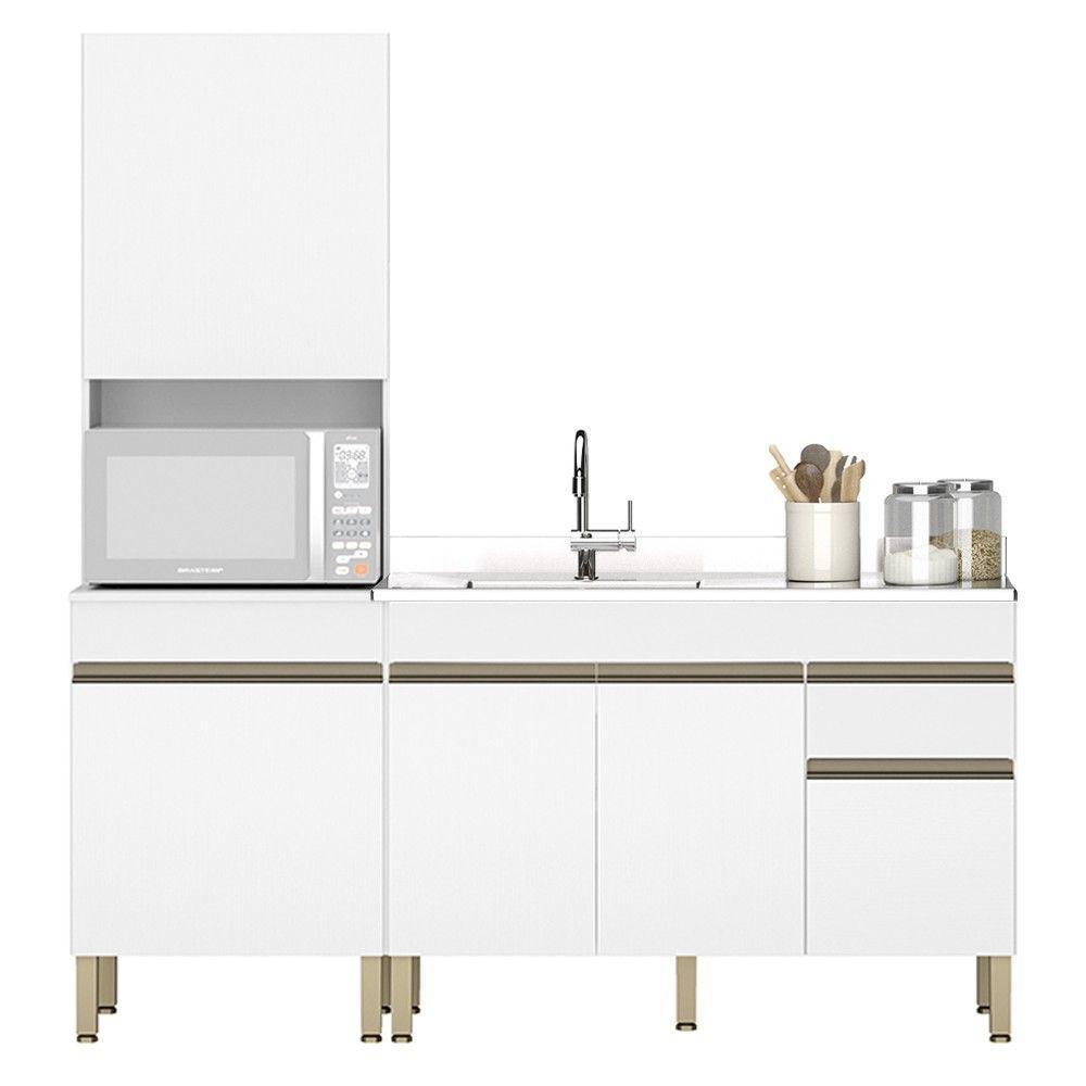 Paneleiro E Balcão Gabinete Com Pia 120cm Lina K02 Supremo - Mpozenato - 1