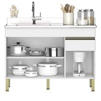 Paneleiro E Balcão Gabinete Com Pia 120cm Lina K02 Supremo - Mpozenato - 7