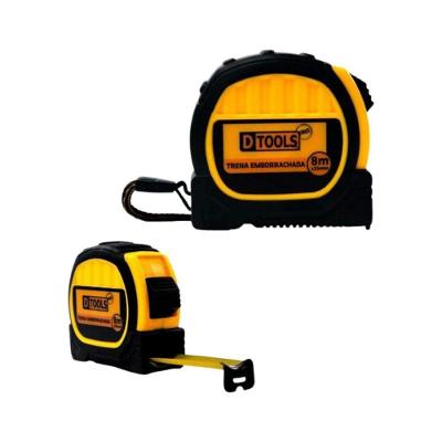 Trena Emborrachada Abs Auto 8m X 25mm Trava de Segurança Empunhadura Ergonômica Dtools