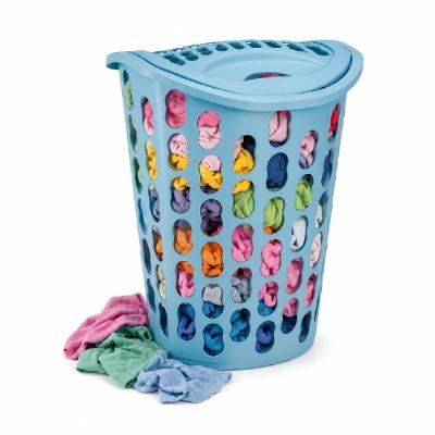 Cesto para Roupas Telado com Tampa Organizador Plastico 40L Lavanderia Kangur