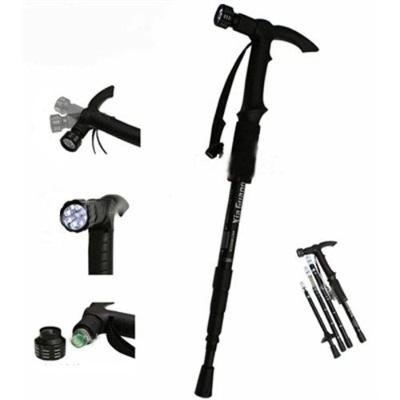 Bengala Ajustável com Lanterna LED para Caminhada Antichoque Preto Kangur Bivolt