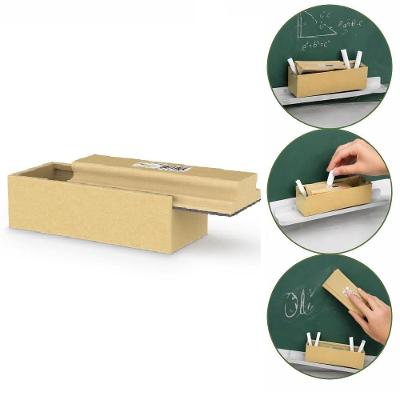 Apagador com Porta Giz Yeet Mdf para Quadro Negro Lousa Verde Estojo Madeira Escola Empresa Portatil