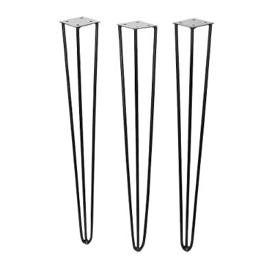 Pe de Ferro para Moveis Combo Stock Hairpin Legs 50CM Preto