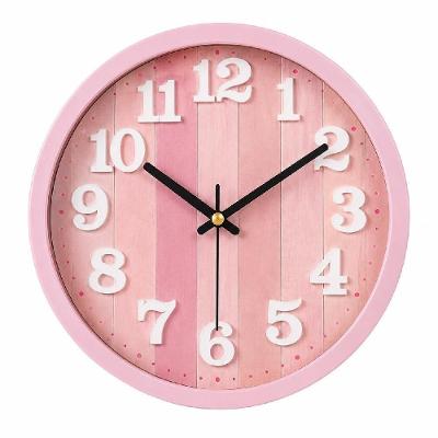 Relógio de Parede Analógico Moderno Números Grandes Silencioso Rosa 30CM Redondo Yeet