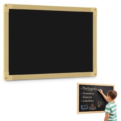 Lousa para Giz Yeet Quadro Negro 40x60cm Junges MDF Escolar Parede Preto