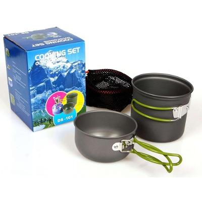 Kit Panelas Camping Aluminio Portatil para Acampamento Viagem Pesca Outdoor Inox Kangur 2 Peças