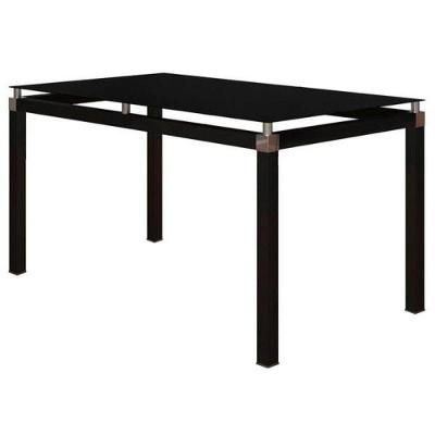 Mesa de Jantar Malva 6 Lugares Retangular Vidro Temperado Preto 140CM
