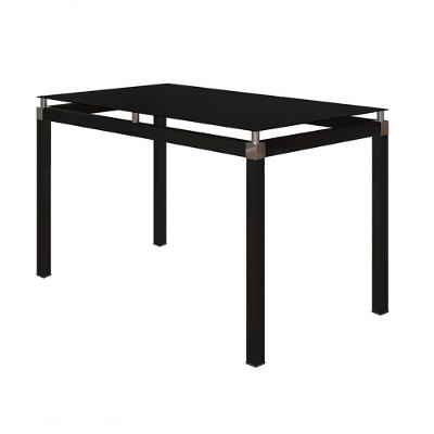 Mesa de Jantar Malva 4 Lugares Retangular Vidro Temperado Preto Combo Stock