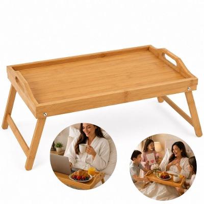 Mesa Dobrável com Pés Mesa Bandeja Bambu 40x25cm Cafe Cama Notebook Tablet Yeet