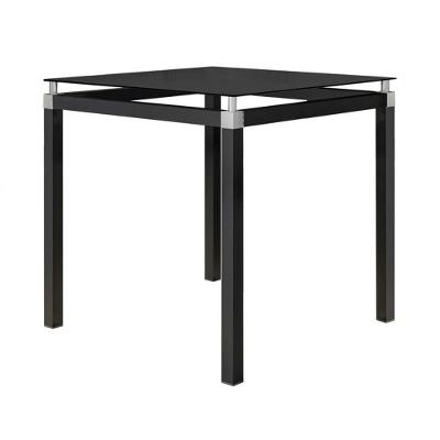 Mesa de Jantar Malva 4 Lugares Quadrada Vidro Temperado Preto 75CM