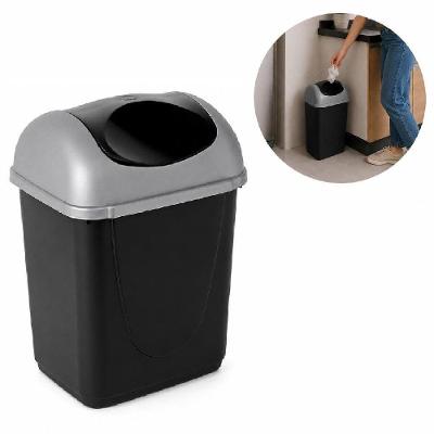 Lixeira Banheiro Cozinha Pia Bicolor 8,5L Plástico Compacta Preta Cinza Yeet