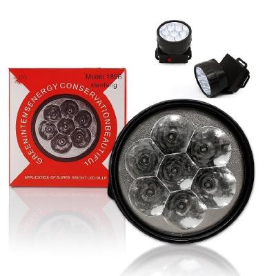 Lanterna de Cabeça com 7 Leds Iluminação Potente Preta Kangur 7CM
