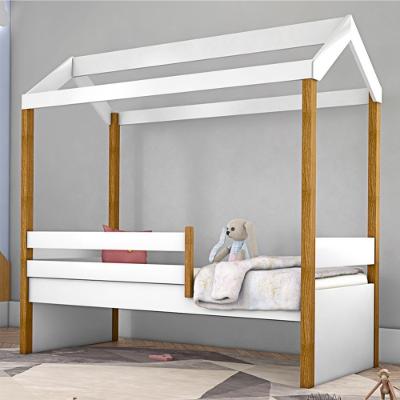 Cama Exclusiv Solteiro Grade de Proteção MDF Branco Divaloto Móveis