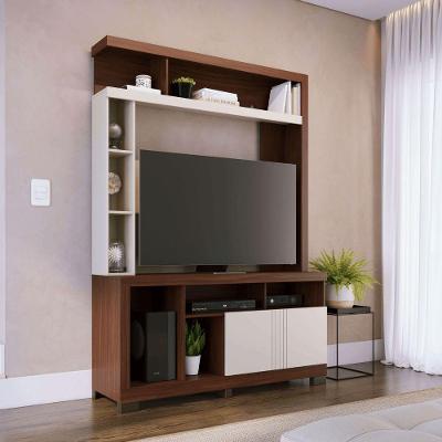 Estante para TV Órion 2 Portas 2 Prateleiras MDP MDF 136CM Off White Matte Nogueira