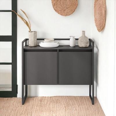 Buffet Vera Coffe Industrial 2 Portas 100,9CM Preto Plata Móveis