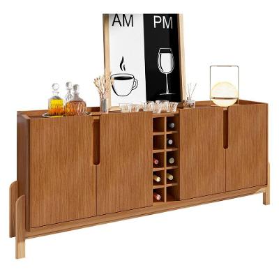 Buffet Solar 2 Portas com Adega 2 Prateleiras MDP-MDF 190CM Cedro Casa D Móveis