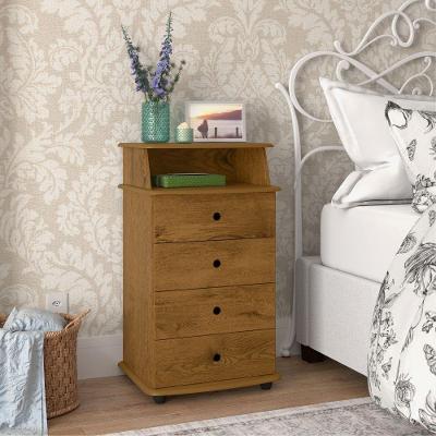Mesa de Cabeceira Lux Ll Freijo 4 Gavetas MDF MDP EJ Móveis
