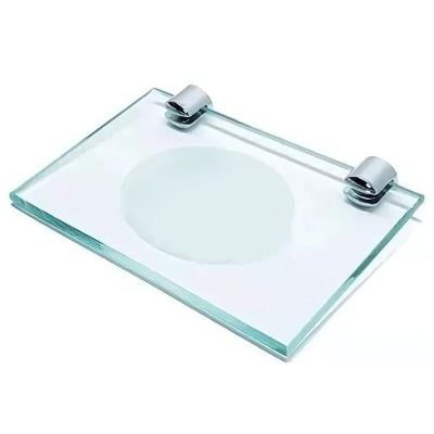 Saboneteira para Banheiro TH SHOP Vidro 8mm Lapidado Fixação na Parede Inox Marini