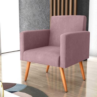 Poltrona Aquarel Decorativa Veludo Turkey Espuma D20 Rosa 64CM Matrix