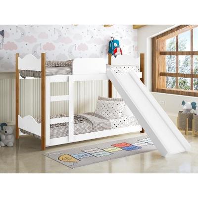Beliche Infantil Theo com Escorregador MDF-MDP Branco Gabrielli Móveis
