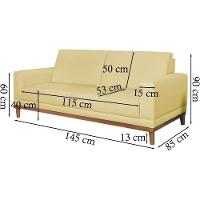 Sofa 2 Lugares 145 Cm Crons Suede Bege Vazzano Bege - 6