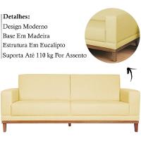 Sofa 2 Lugares 145 Cm Crons Suede Bege Vazzano Bege - 7