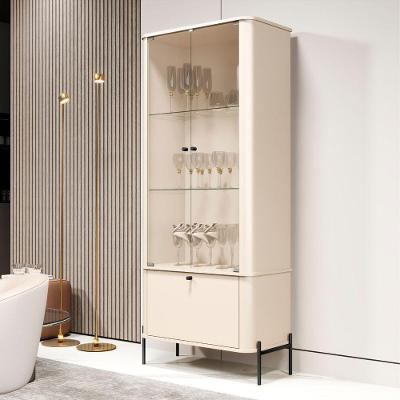 Cristaleira Casa Boreal 2 Portas 2 Prateleiras MDF 78CM Off White Preto Bechara