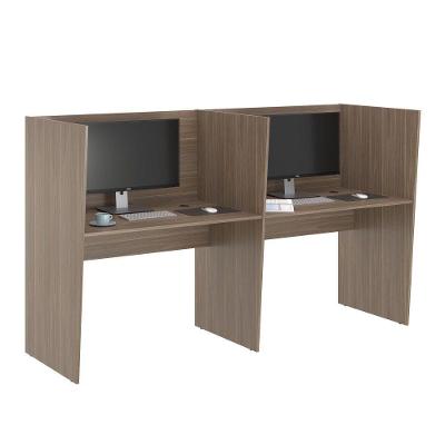 Call Center para Trabalho 2 Lugares Guiche Grecia Affara MDP BP 205CM Marrom Casah