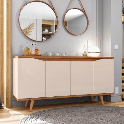 Buffet Louise Off White Cedro 4 Portas 3 Prateleiras MDF-MDP 160cm