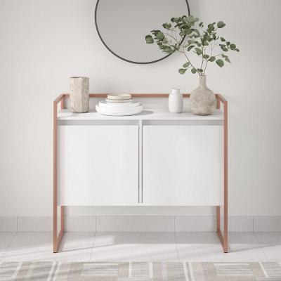 Buffet Valen Industrial 2 Portas MDP Branco Preto 100,9CM Casah