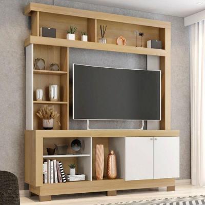 Estante para TV Genova 2 Portas 4 Prateleiras MDP 160CM Nature Off White