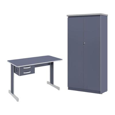 Conjunto para Escritório Lumeus 2 Portas 2 Gavetas MDP Azul Casah