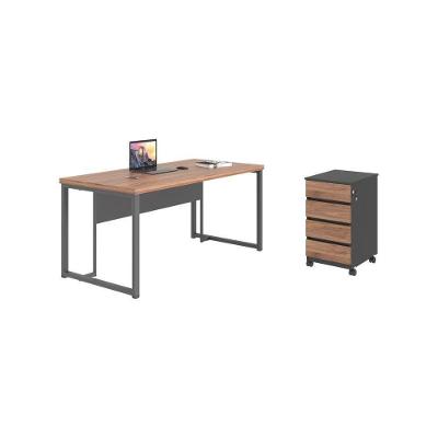 Escrivaninha com Gaveteiro Bianca 4 Gavetas 180CM Noce Preto Casah