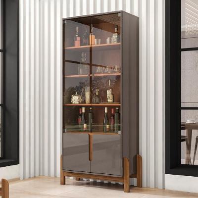 Cristaleira Retrô Cherie Pérola Cedro 4 Portas 3 Prateleiras MDF-MDP 85CM Cinza