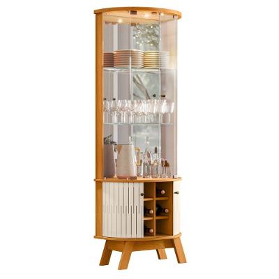 Cristaleira Fidji 4 Portas 2 Prateleiras MDP 67CM Cinamomo Off White Casah com Adega