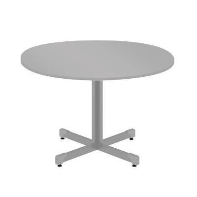 Mesa de Reunião Redonda Otto Executiva Moderna MDP 120CM Cinza Plata Móveis