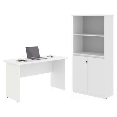 Jogo para Escritório Jogo de Escritorio Itália 2 Portas MDP 120CM Branco Casah
