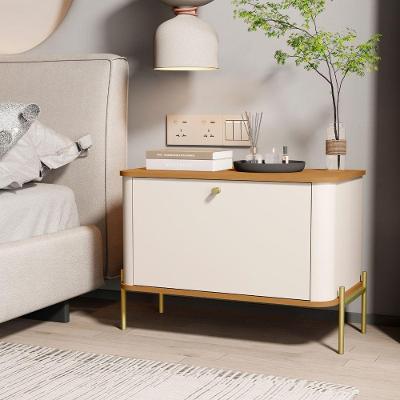 Mesa de Cabeceira Monte da Serra 1 Gaveta MDF Off White Bechara Móveis