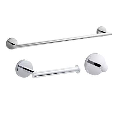 Kohler Brasil Elate Kit Acessorios para Banheiro 3 Pecas Papeleira Cabide Toalheiro Cromado