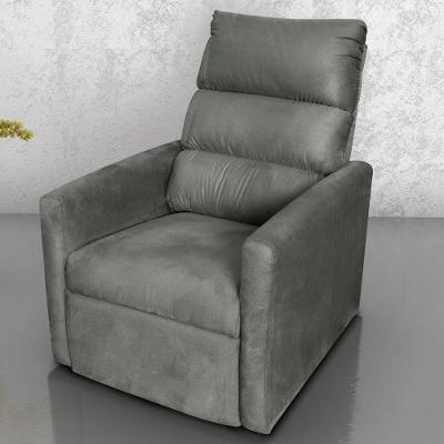 Poltrona Reclinável Mabel Suede Conforto Espuma D23 Encosto Fibra Siliconada Cinza Matrix