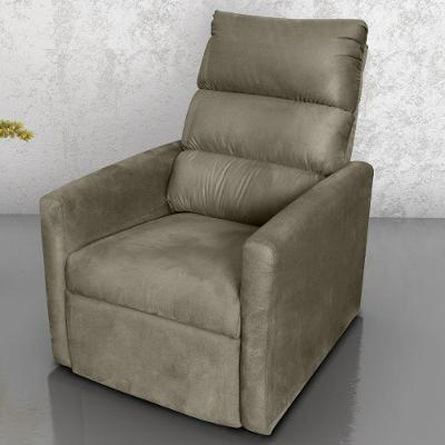Poltrona Yara Suede com Encosto Reclinável Cappuccino Matrix