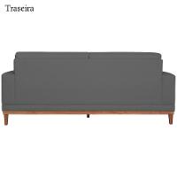Sofa 2 Lugares 145 Cm Crons Suede Cinza Vazzano Cinza
