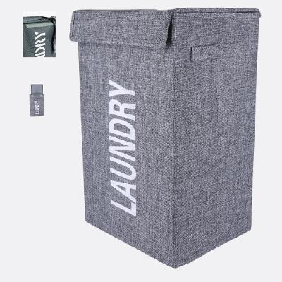 Cesto de Roupa Suja Multiuso Dobrável 60L Tecido Oxford 600D Cinza Kangur